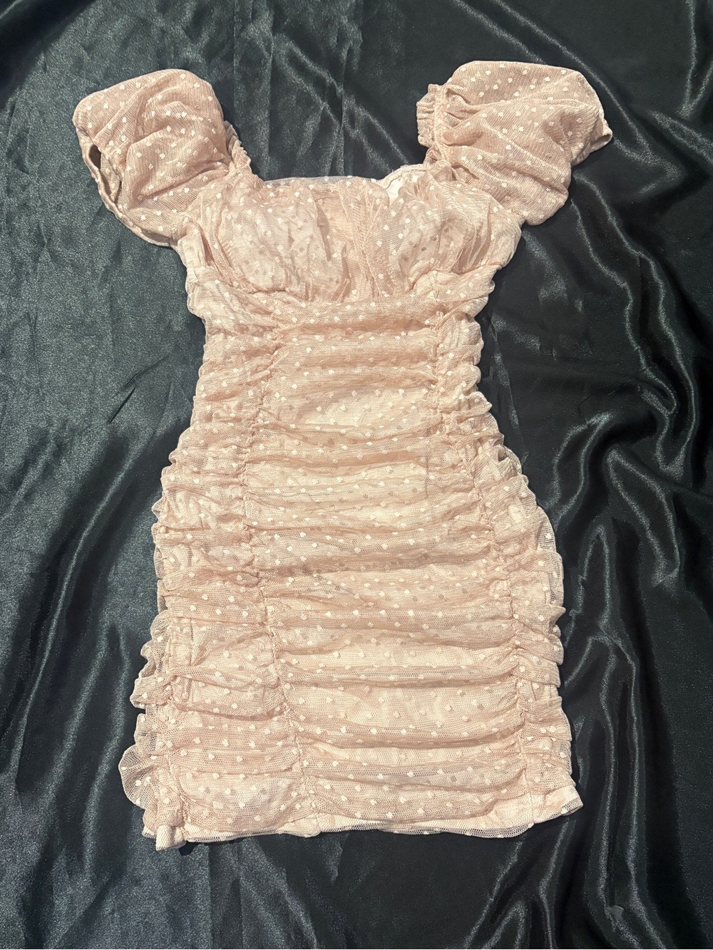 Juniors Pink Mini Polkadot Dress Size Medium